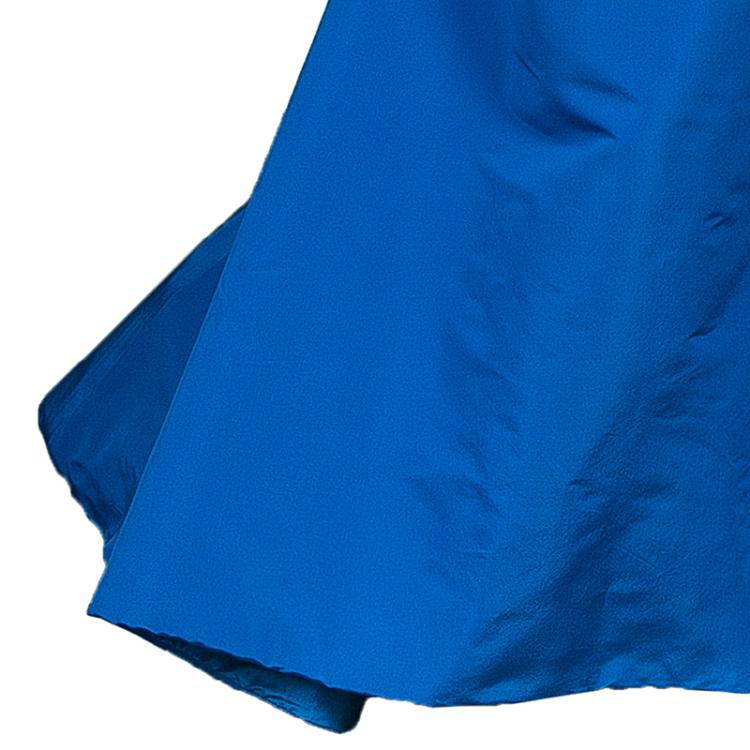 مملوكة مسبقًا Oscar de la Renta Blue Silk Faille Trumpet Gown M