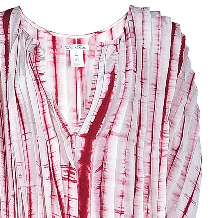 Pre Owned Oscar de la Renta Tie-dye Printed Kaftan L