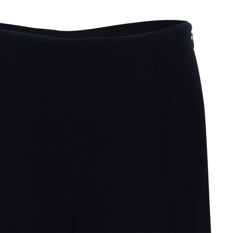 Pre Owned Oscar de la Renta Black High Waisted Wide Leg Trousers S