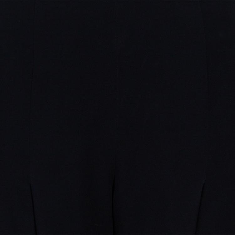Pre Owned Oscar de la Renta Black High Waisted Wide Leg Trousers S