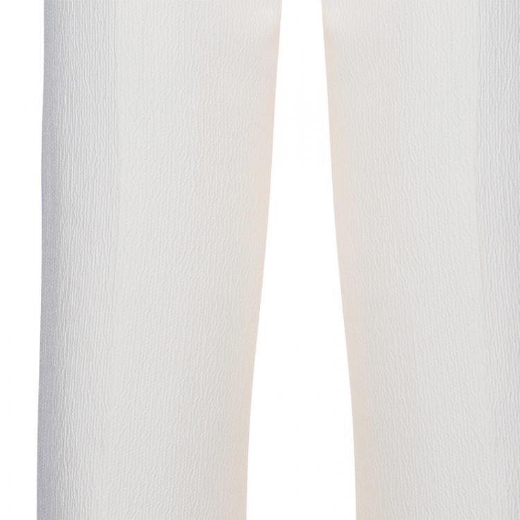 Pre Owned Oscar de la Renta Cream Wide Leg Trousers S