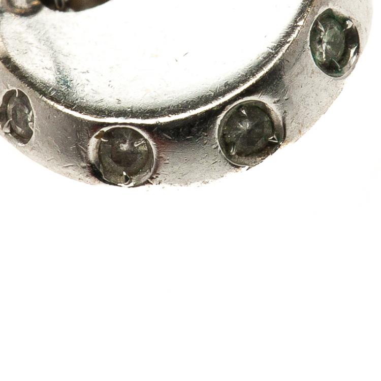 Pre Owned Pasquale Bruni Diamond & 18k White Gold Moon Charm Bracelet 18cm