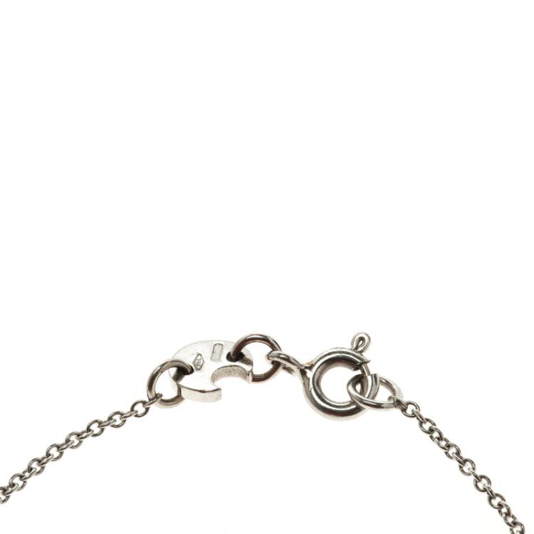 Pre Owned Pasquale Bruni Diamond & 18k White Gold Moon Charm Bracelet 18cm