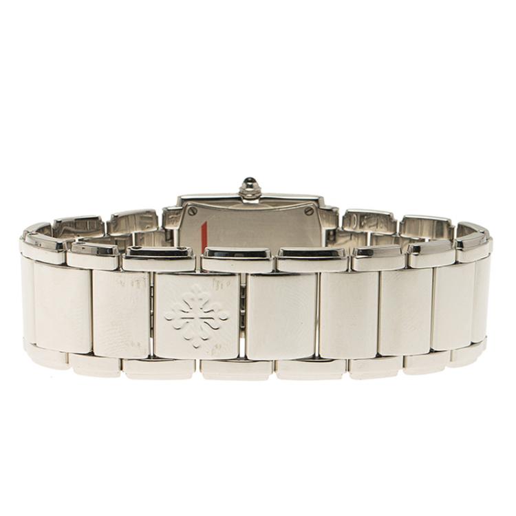Pre Owned Patek Philippe Black Stainless Steel Twenty 4 Women's Wristwatch 26MM