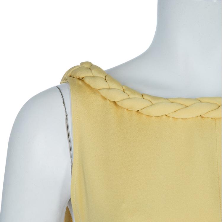Pre Owned Paul and Joe Pale Yellow Scoop Back Sleeveless Silk Jumpsuit M