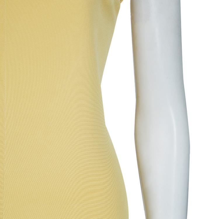 Pre Owned Paul and Joe Pale Yellow Scoop Back Sleeveless Silk Jumpsuit M