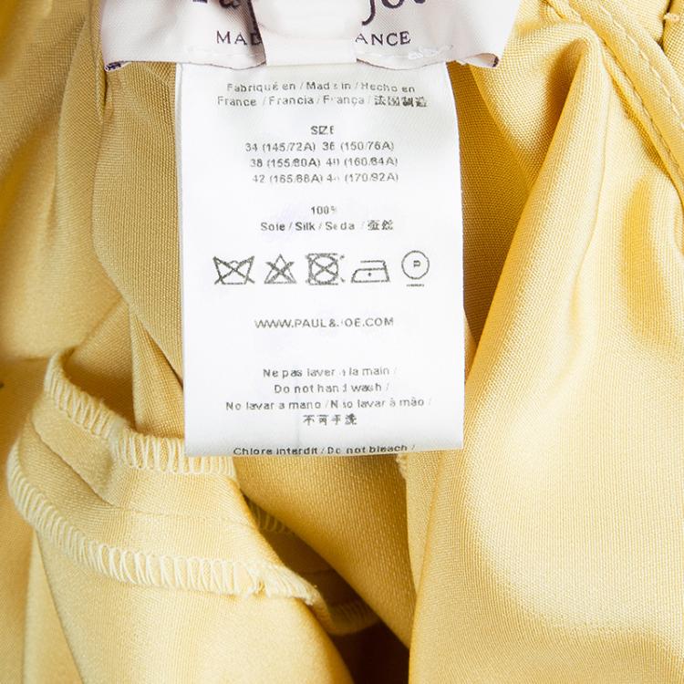 Pre Owned Paul and Joe Pale Yellow Scoop Back Sleeveless Silk Jumpsuit M
