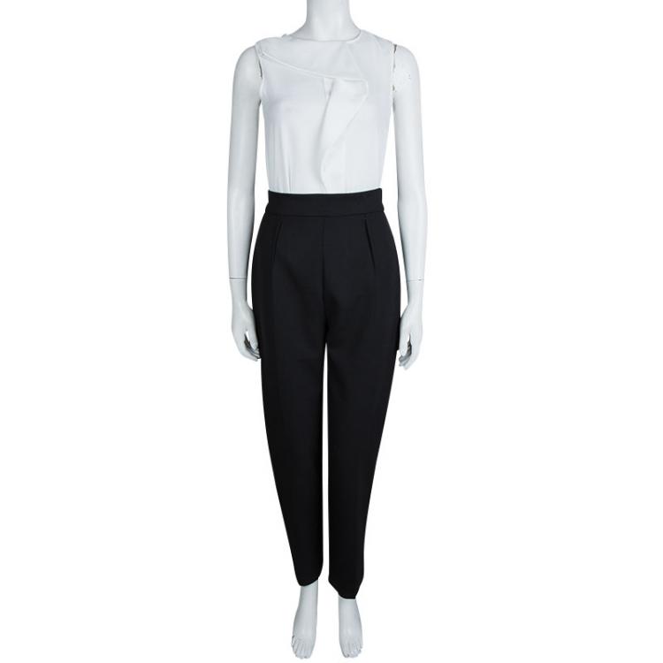 Pre Owned Paule Ka Black High Waist Straight Fit Trousers L
