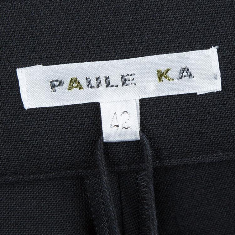 Pre Owned Paule Ka Black High Waist Straight Fit Trousers L