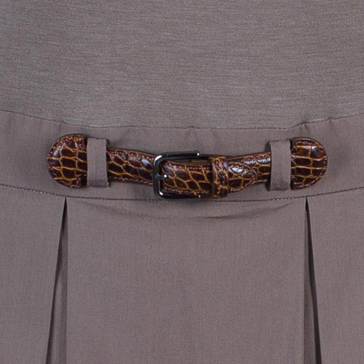 Pre Owned Paule Ka Khaki Cotton Dress L