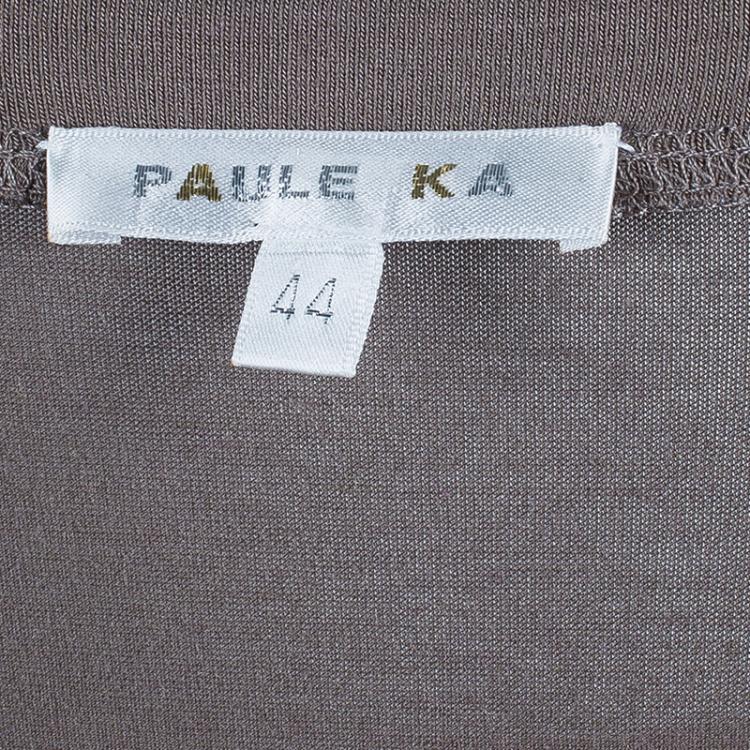 Pre Owned Paule Ka Khaki Cotton Dress L