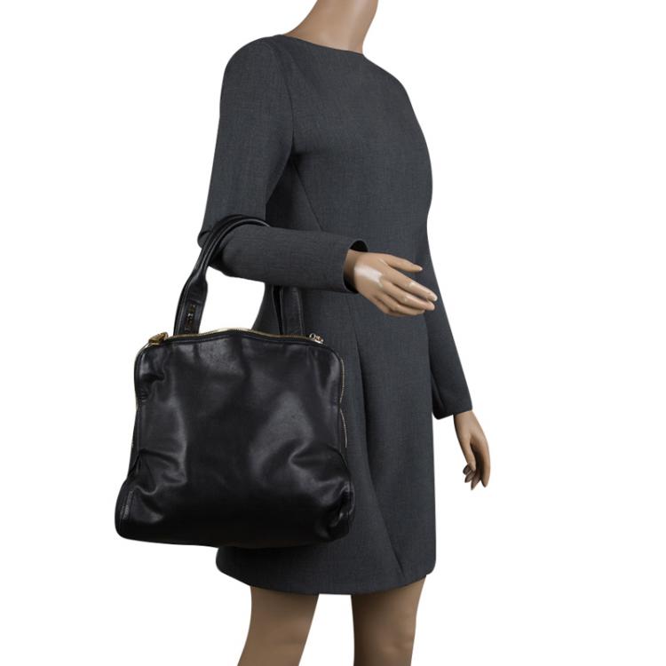 Pre Owned Paule Ka Black Leather Tote