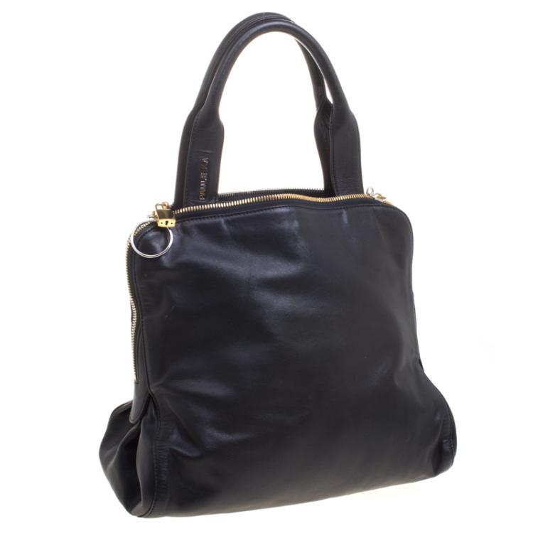 Pre Owned Paule Ka Black Leather Tote