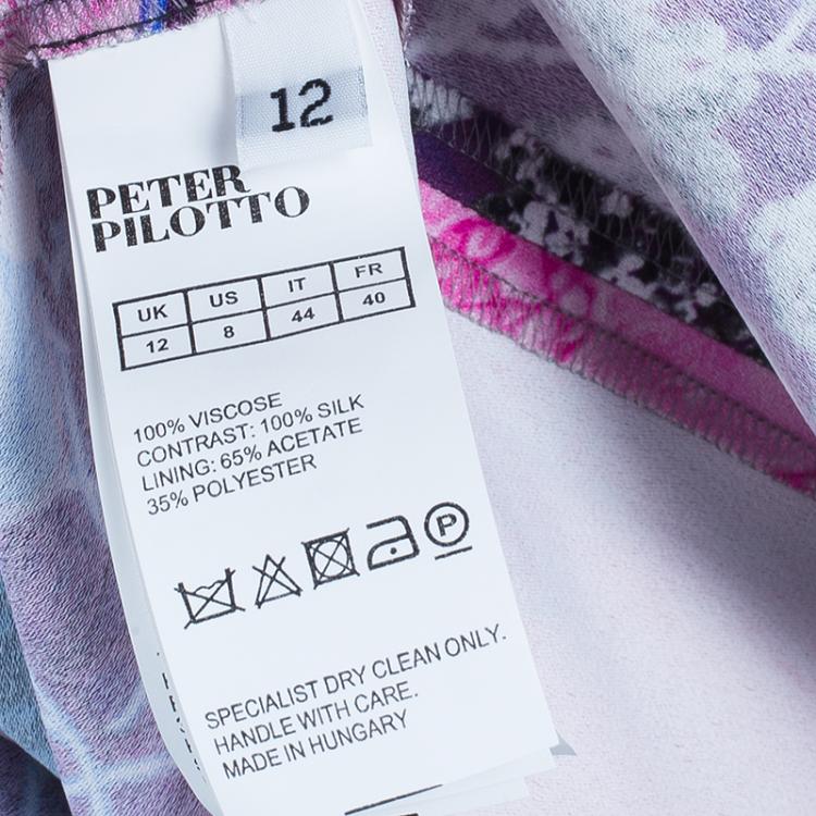 Pre Owned Peter Pilotto Multicolor Print Cross Column Sleeveless Dress M