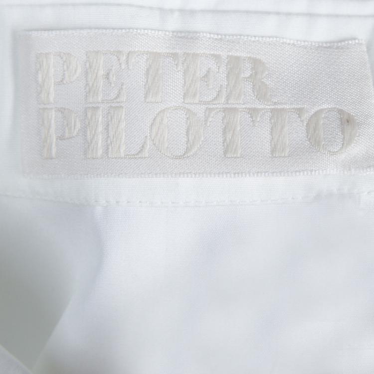 Pre Owned Peter Pilotto White Lace Detail Sleeveless Eero Blouse M