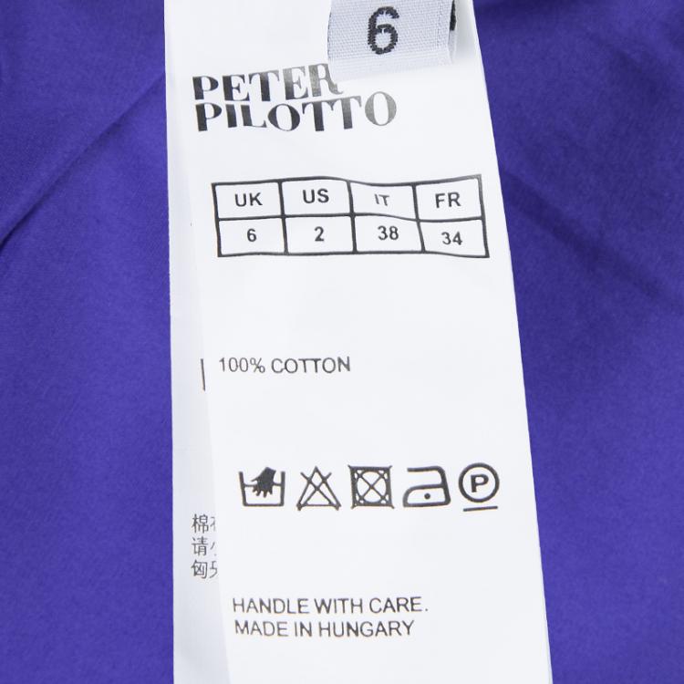 Pre Owned Peter Pilotto Blue Broderie Anglaise Sleeveless Shirt S