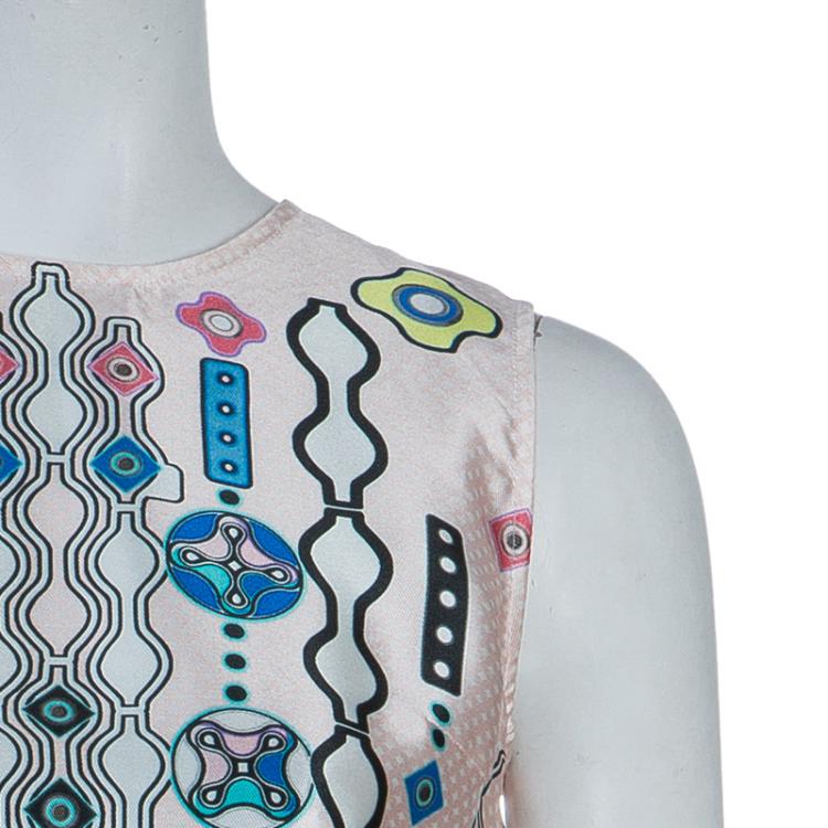 Pre Owned Peter Pilotto Digital Print Silk Top M