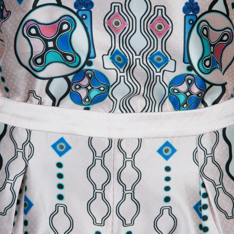 Pre Owned Peter Pilotto Digital Print Silk Shorts S