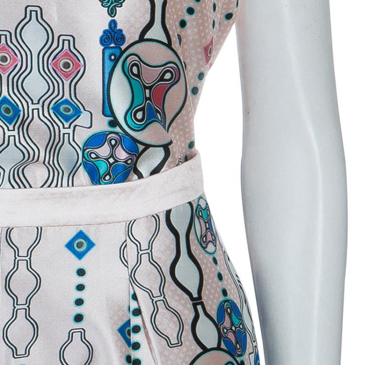 Pre Owned Peter Pilotto Digital Print Silk Shorts S