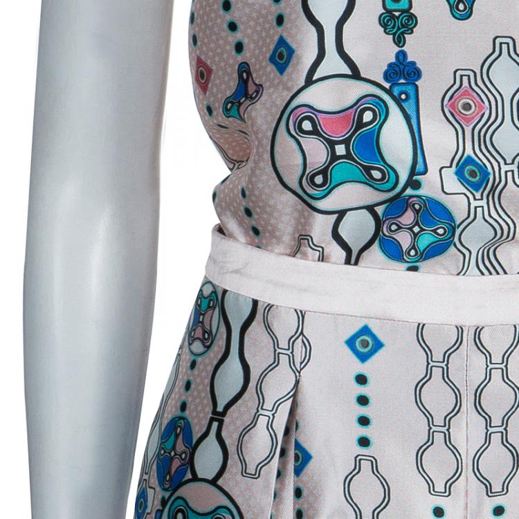 Pre Owned Peter Pilotto Digital Print Silk Shorts S