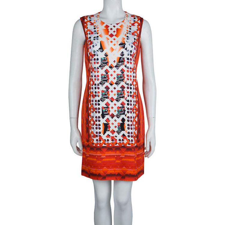 Pre Owned Peter Pilotto Multicolor Printed Knit Sleeveless Shift Dress M