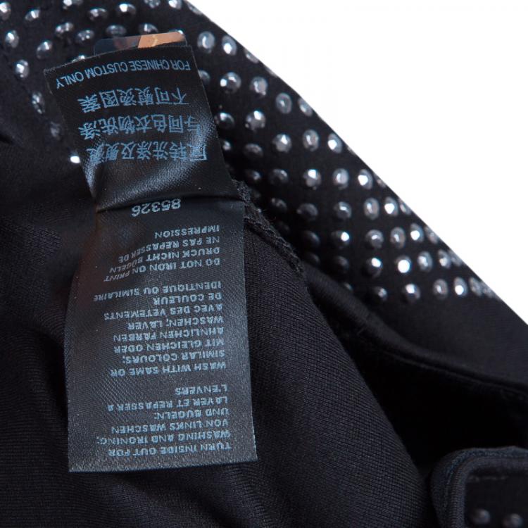 Pre Owned Philipp Plein Black Studded Short Sleeve Dress M