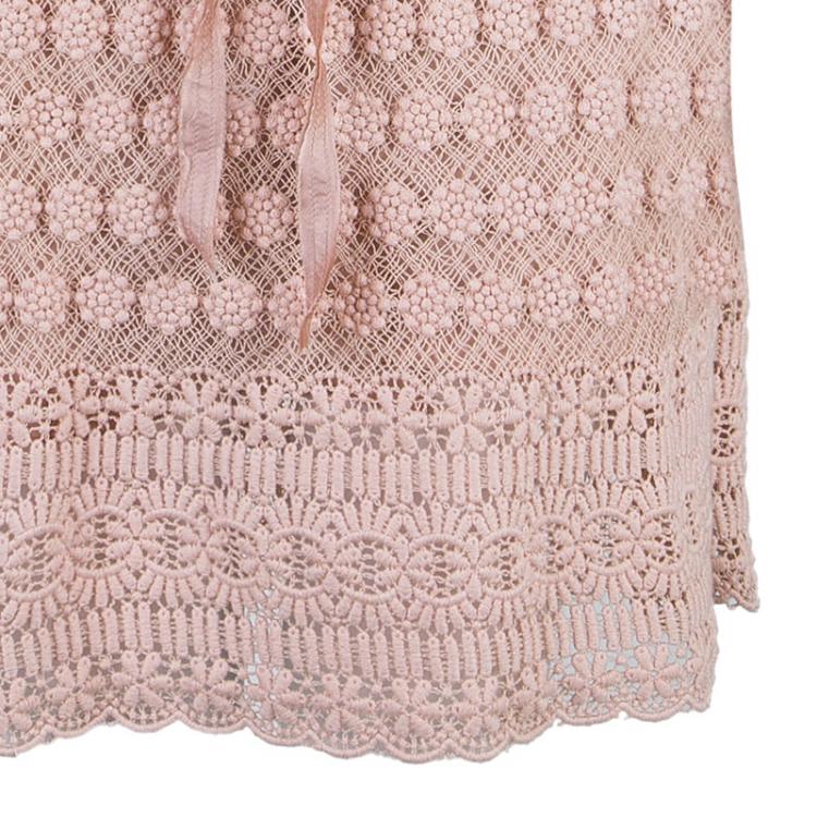 Pre Owned Philosophy di Alberta Ferretti Pink Lace Shift Dress M