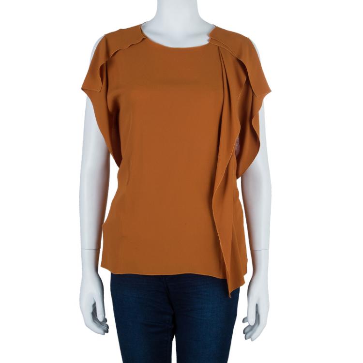 Pre Owned Philosophy di Alberta Ferretti Orange Asymmetric Top M