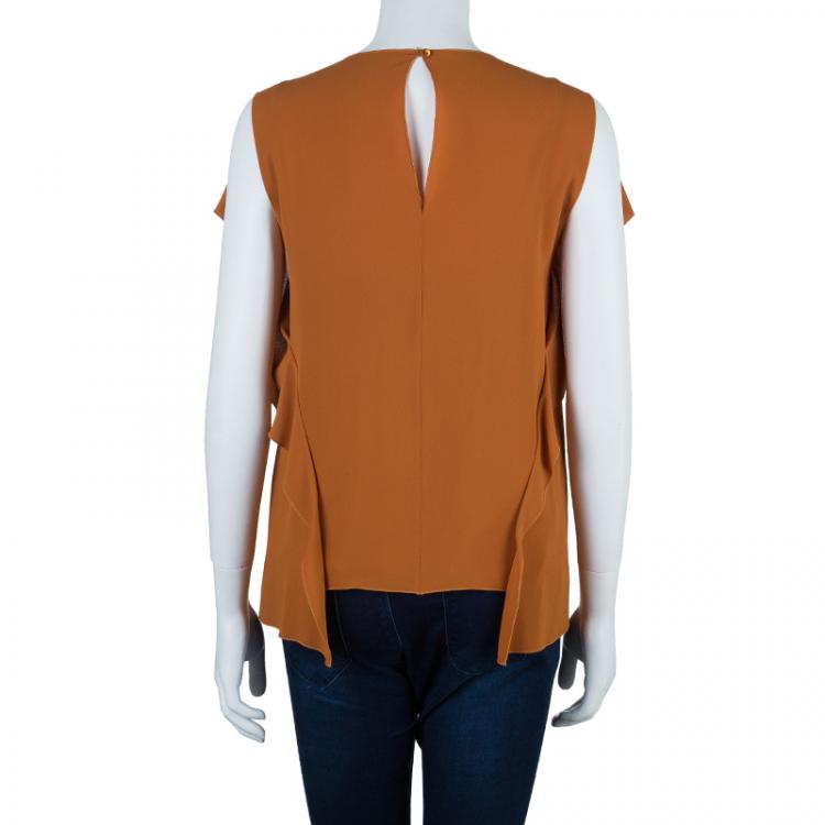 Pre Owned Philosophy di Alberta Ferretti Orange Asymmetric Top M