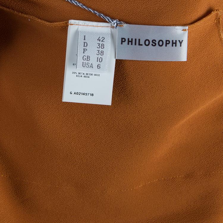 Pre Owned Philosophy di Alberta Ferretti Orange Asymmetric Top M