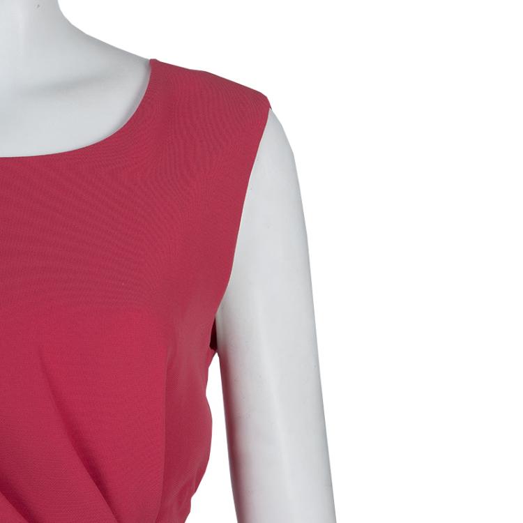 Pre Owned Philosophy di Alberta Ferretti Pink Pleated Sleeveless Dress M