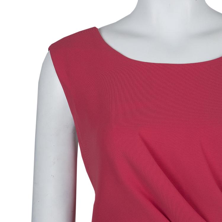Pre Owned Philosophy di Alberta Ferretti Pink Pleated Sleeveless Dress M