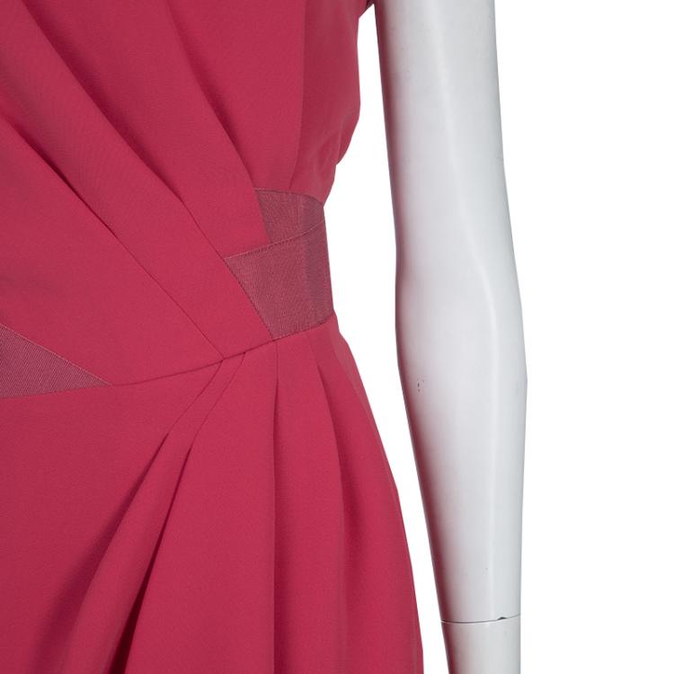 Pre Owned Philosophy di Alberta Ferretti Pink Pleated Sleeveless Dress M