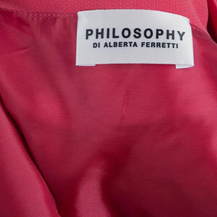 Pre Owned Philosophy di Alberta Ferretti Pink Pleated Sleeveless Dress M