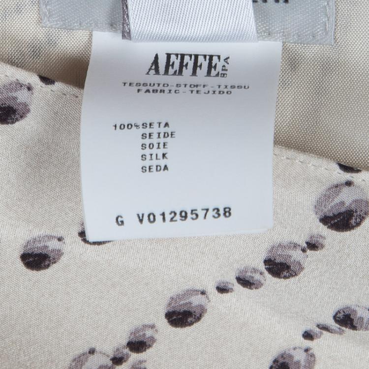 Pre Owned Philosophy di Alberta Ferretti Cream Printed Silk Ruffle Detail Skirt M