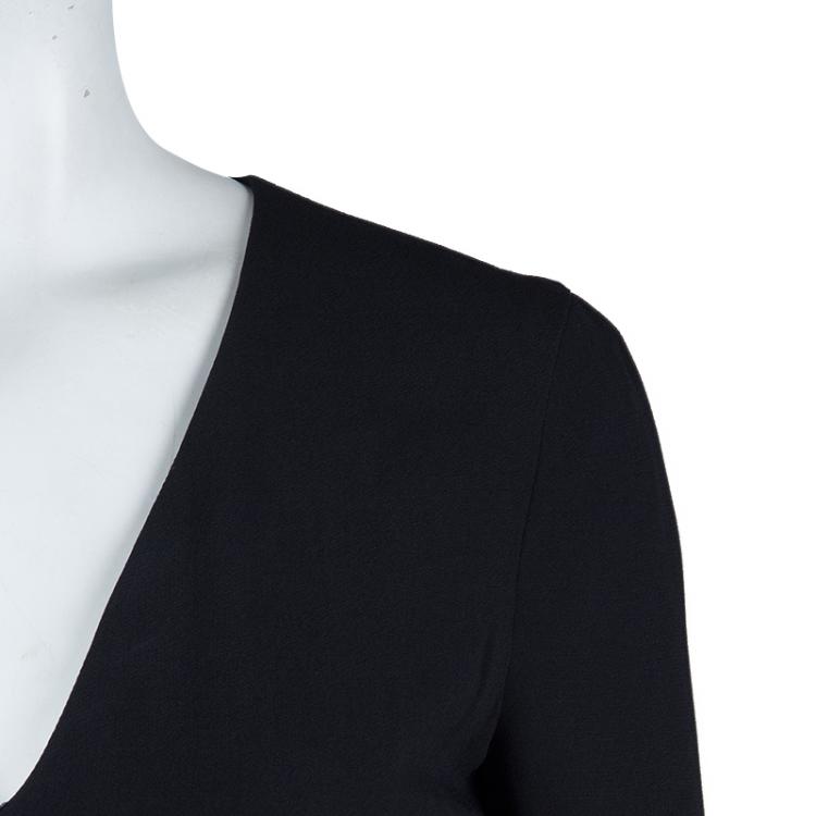 مملوكة مسبقًا Philosophy Black Short Sleeve Slit Detail Maxi Dress S