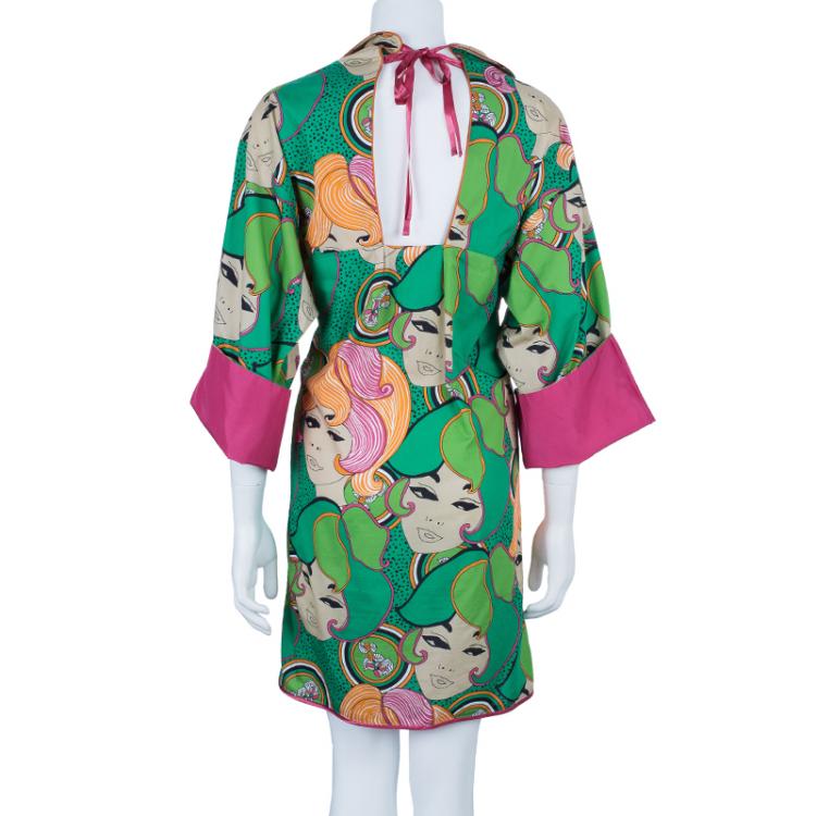 Pre Owned Philosophy di Alberta Ferretti Face Print Dress M