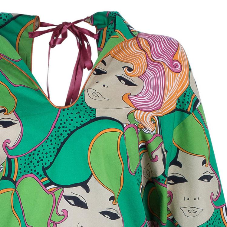 Pre Owned Philosophy di Alberta Ferretti Face Print Dress M