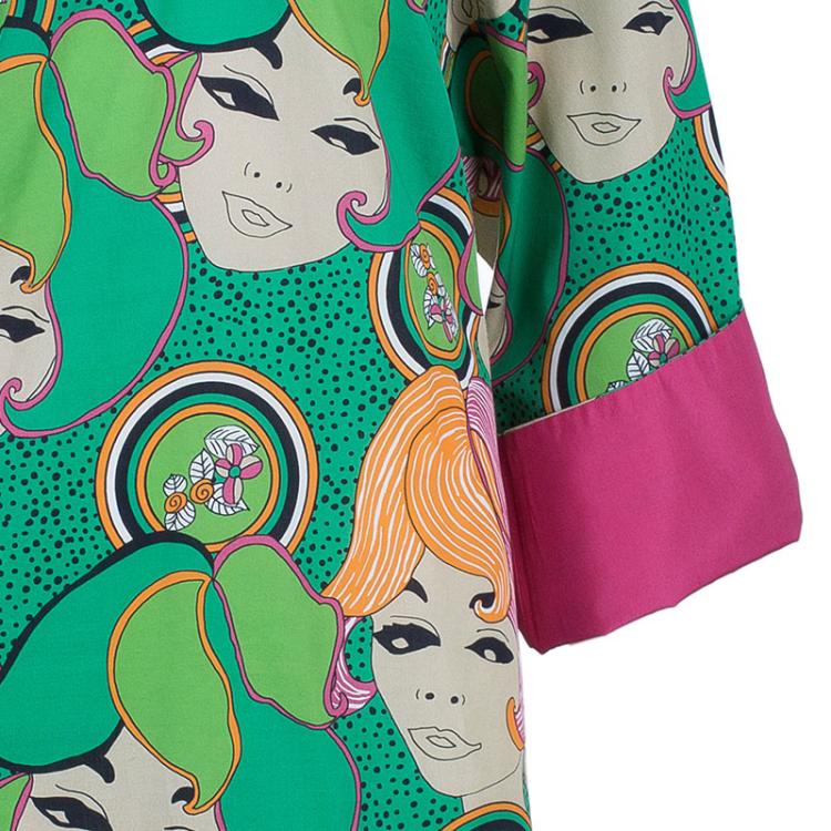 Pre Owned Philosophy di Alberta Ferretti Face Print Dress M
