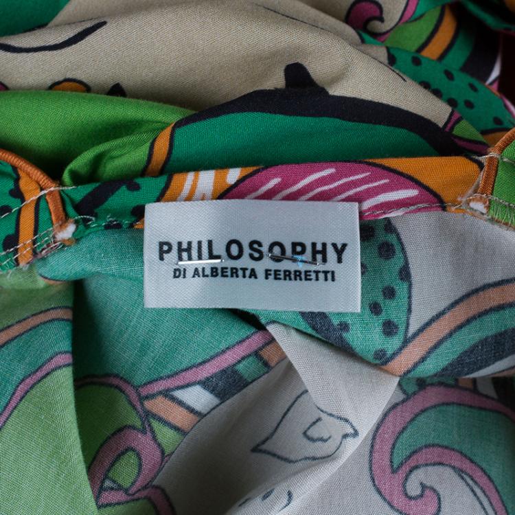 Pre Owned Philosophy di Alberta Ferretti Face Print Dress M