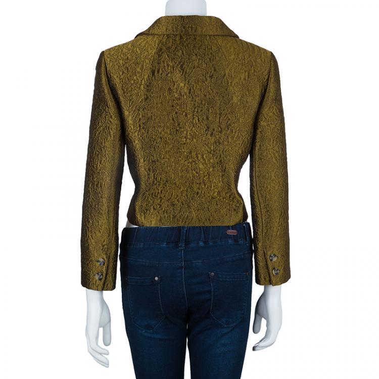 Pre Owned Philosophy di Alberta Ferretti Bronze Textured Jacket M