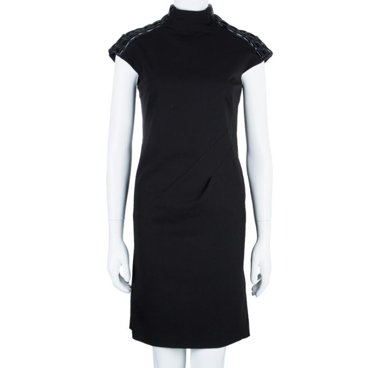 Pre Owned Philosophy di Alberta Ferretti Black Shoulder Detail Dress M
