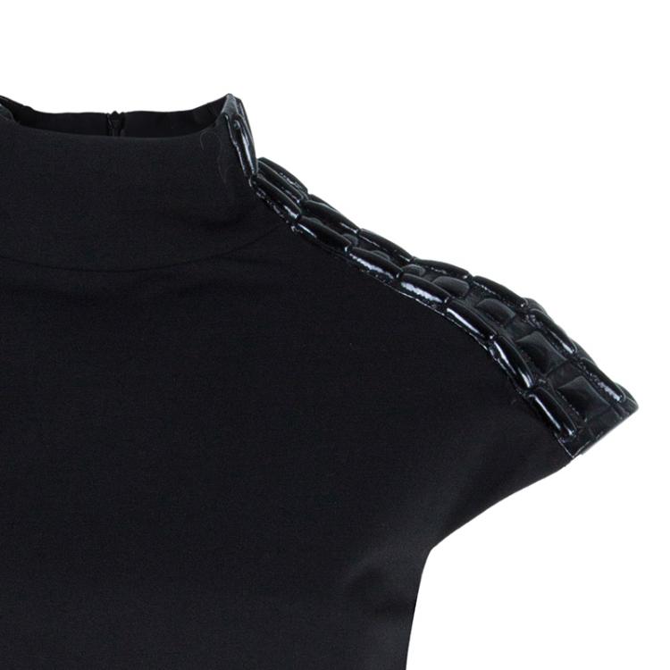 Pre Owned Philosophy di Alberta Ferretti Black Shoulder Detail Dress M