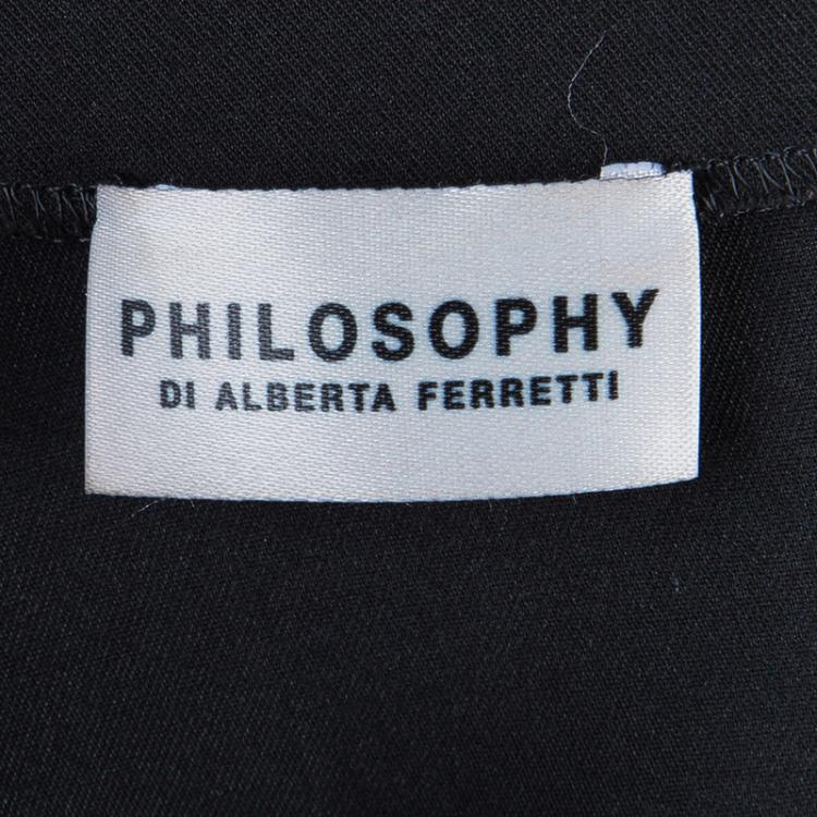 Pre Owned Philosophy di Alberta Ferretti Black Shoulder Detail Dress M