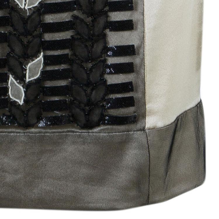 مملوكة مسبقًا Philosophy di Alberta Ferretti Nude Black Lace Slip Dress S