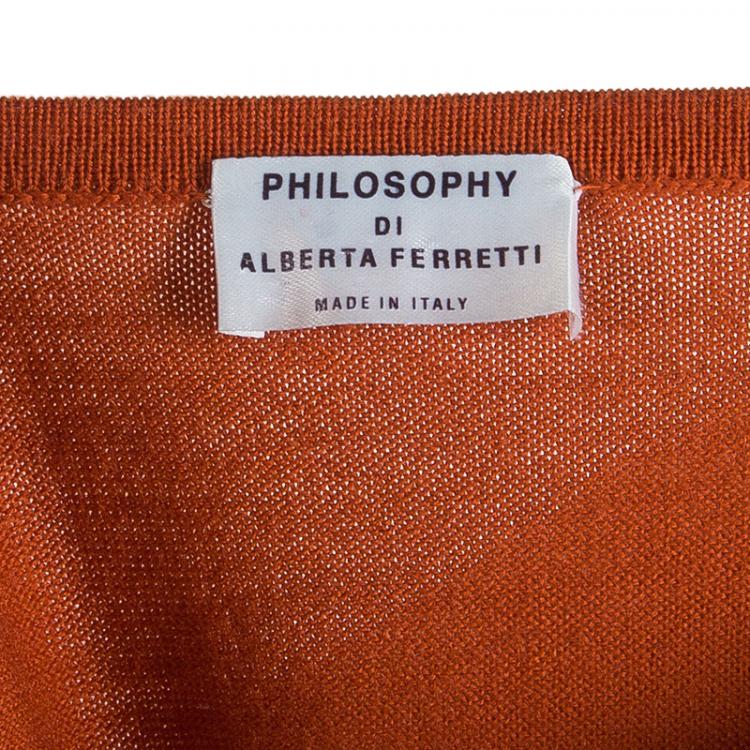 Pre Owned Philosophy by Alberta Ferretti Tangerine Wool Top M
