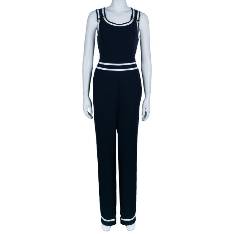 Pre Owned Philosophy di Alberta Ferretti Navy Sailor Jumpsuit M