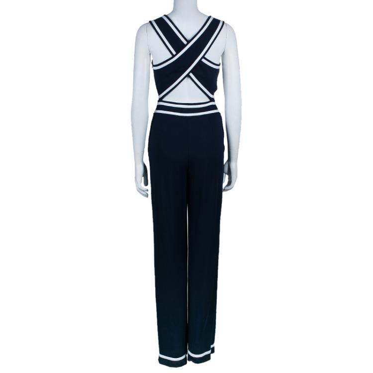 Pre Owned Philosophy di Alberta Ferretti Navy Sailor Jumpsuit M