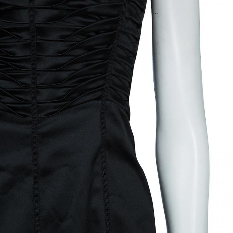 Pre Owned Philosophy di Alberta Ferretti Black Strapless Satin Dress M