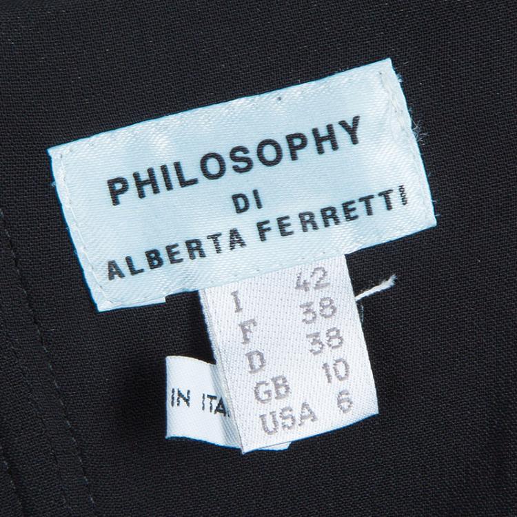 Pre Owned Philosophy di Alberta Ferretti Black Strapless Satin Dress M